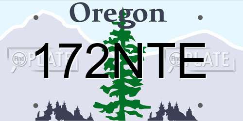 172NTE Oregon License Plate