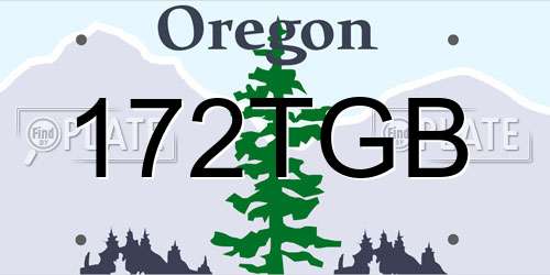 172TGB Oregon License Plate