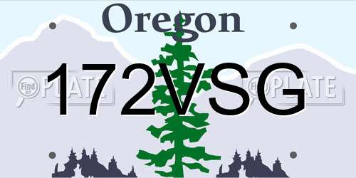 172VSG Oregon License Plate