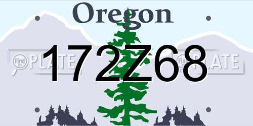 172Z68 Oregon License Plate