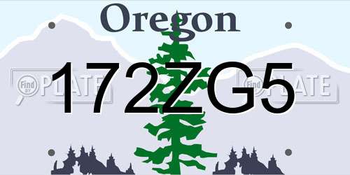 172ZG5 Oregon License Plate