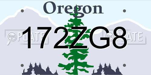 172ZG8 Oregon License Plate