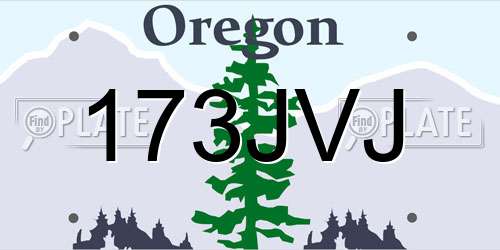 173JVJ Oregon License Plate