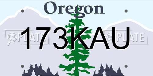173KAU Oregon License Plate