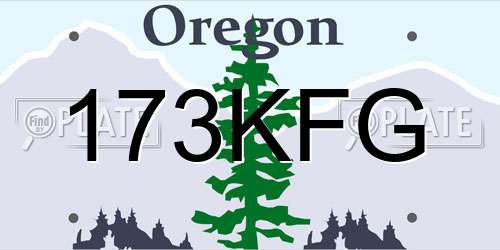 173KFG Oregon License Plate