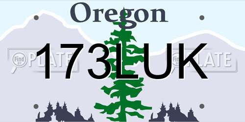 173LUK Oregon License Plate