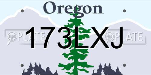 173LXJ Oregon License Plate