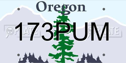 173PUM Oregon License Plate