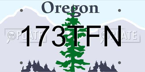 173TFN Oregon License Plate