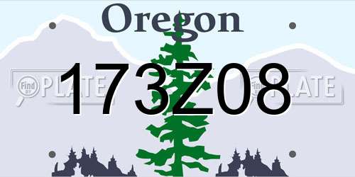 173Z08 Oregon License Plate