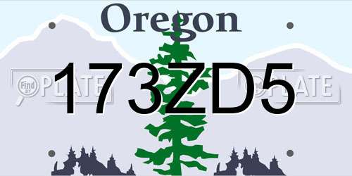 173ZD5 Oregon License Plate