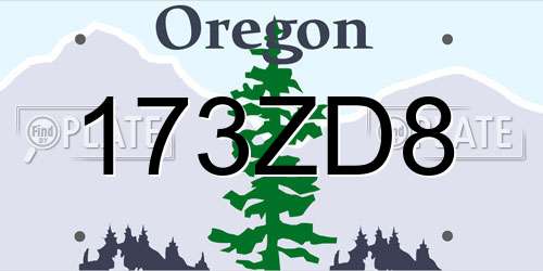 173ZD8 Oregon License Plate