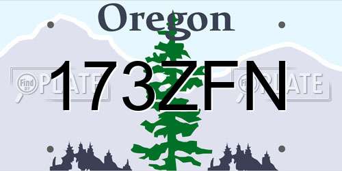 173ZFN Oregon License Plate