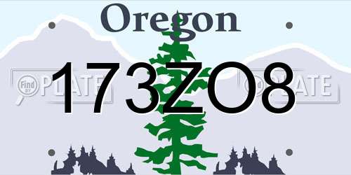 173ZO8 Oregon License Plate
