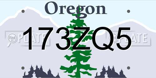 173ZQ5 Oregon License Plate