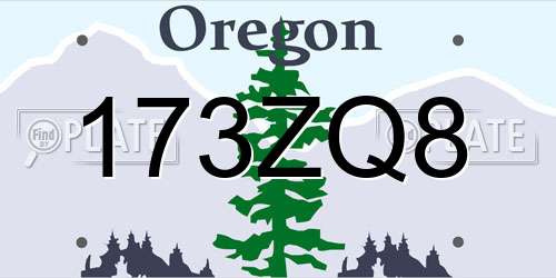 173ZQ8 Oregon License Plate