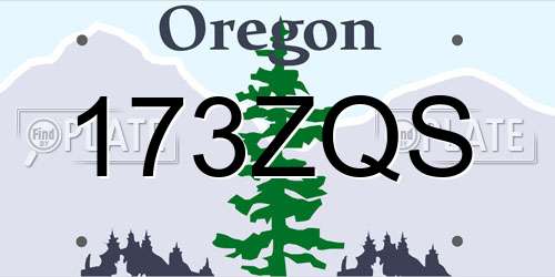 173ZQS Oregon License Plate