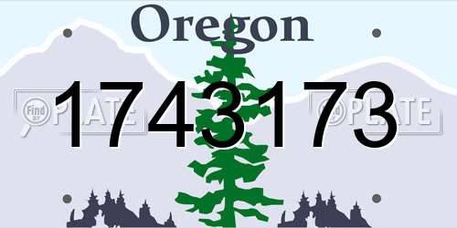1743173 Oregon License Plate