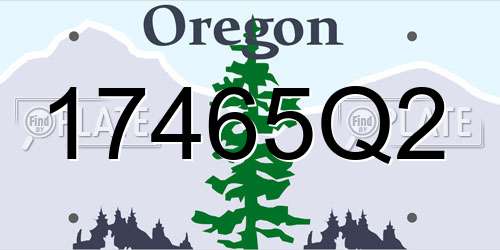 17465Q2 Oregon License Plate