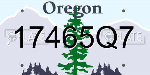 17465Q7 Oregon License Plate