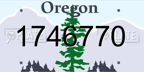 1746770 Oregon License Plate