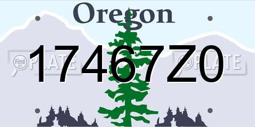 17467Z0 Oregon License Plate