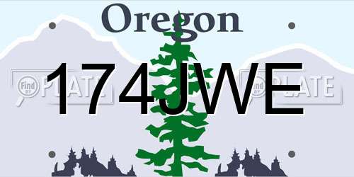 174JWE Oregon License Plate