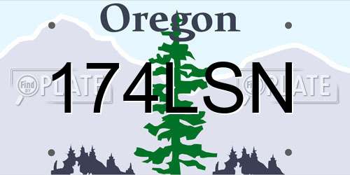 174LSN Oregon License Plate