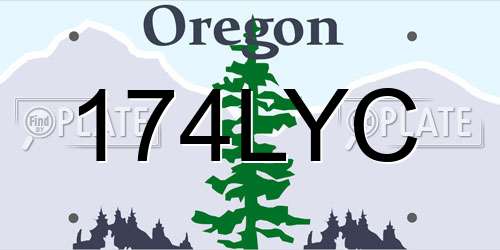 174LYC Oregon License Plate