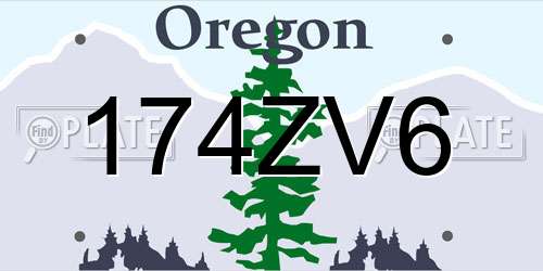 174ZV6 Oregon License Plate