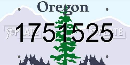 1751525 Oregon License Plate