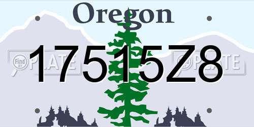 17515Z8 Oregon License Plate