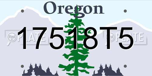 17518T5 Oregon License Plate