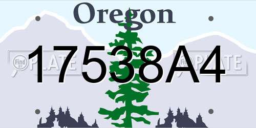 17538A4 Oregon License Plate