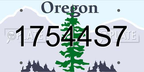 17544S7 Oregon License Plate