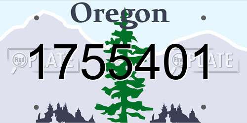 1755401 Oregon License Plate