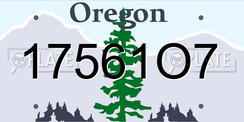 17561O7 Oregon License Plate