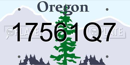17561Q7 Oregon License Plate