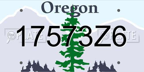 17573Z6 Oregon License Plate