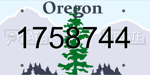 1758744 Oregon License Plate