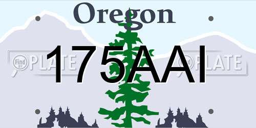 175AAI Oregon License Plate