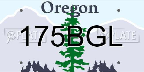 175BGL Oregon License Plate