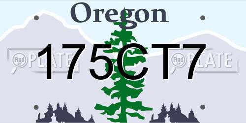 175CT7 Oregon License Plate