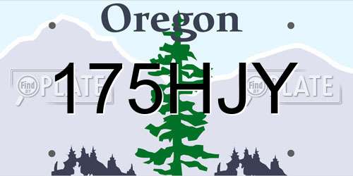 175HJY Oregon License Plate