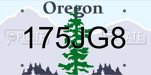 175JG8 Oregon License Plate