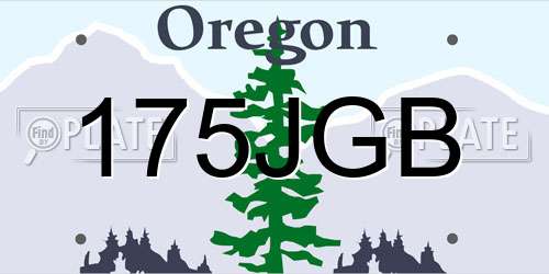175JGB Oregon License Plate