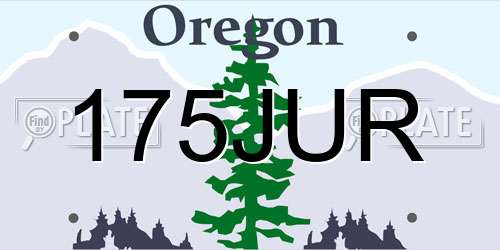 175JUR Oregon License Plate