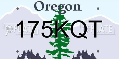 175KQT Oregon License Plate