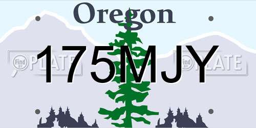 175MJY Oregon License Plate