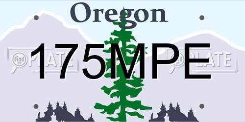 175MPE Oregon License Plate